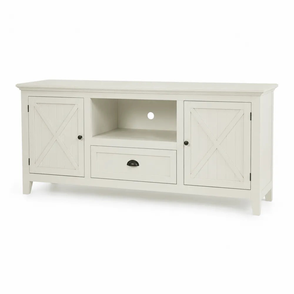 Mueble para TV de madera con puertas y cajón 150x40x60 cm