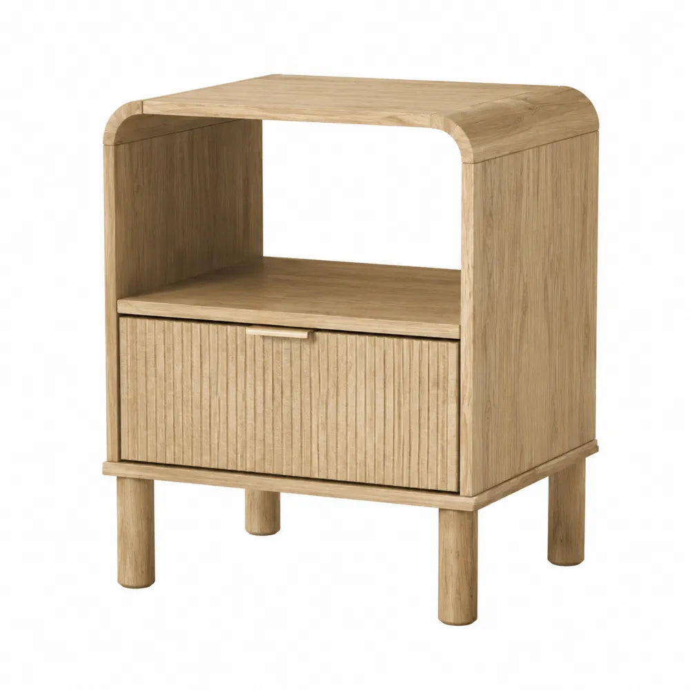Mesita de noche de madera de roble 45x35x60 cm