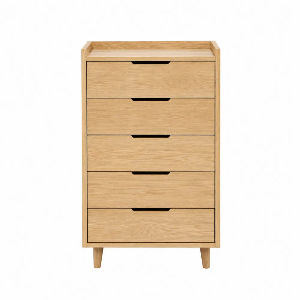 Cajonera de madera de roble con 5 cajones