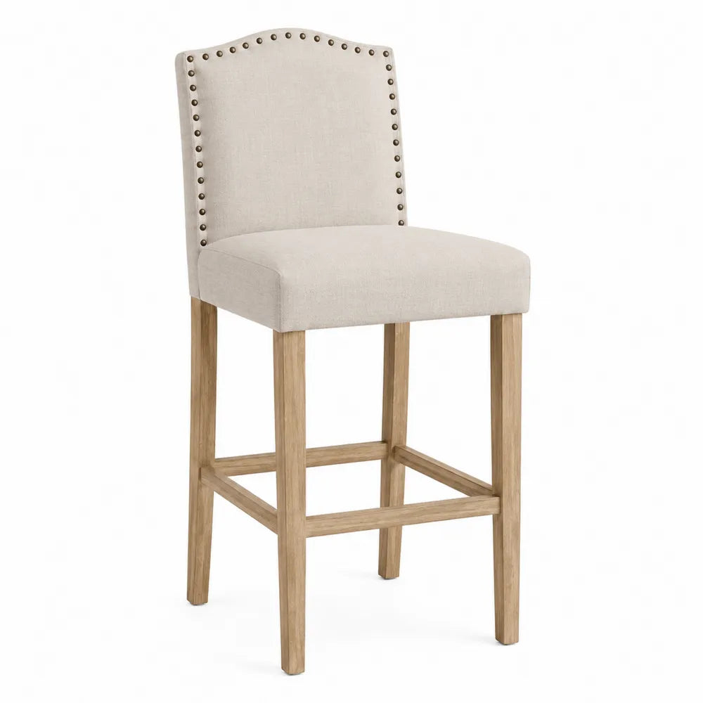 Taburete de bar de poliéster y madera de roble