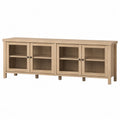 Mueble de madera y vidrio templado color roble 180x50x40 cm