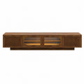 Mueble para TV de madera y vidrio marrón