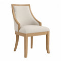 Silla de madera de roble y lino beige