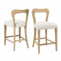 Juego de 2 sillas de madera y tela beige
