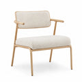 Silla de madera con tapizado de poliéster beige
