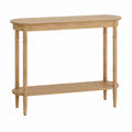 Mesa consola de madera de roble ovalada