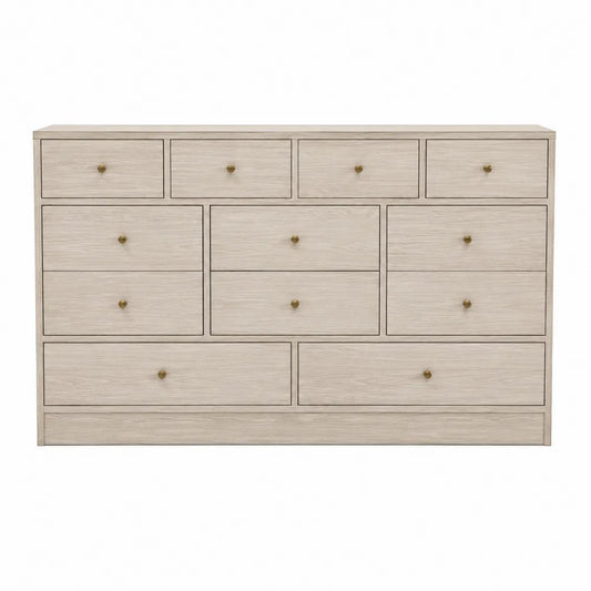Cajonera de Madera de Roble con 10 Cajones Roble Claro 150x45x95 cm