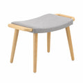 Taburete de madera con asiento de poliéster gris