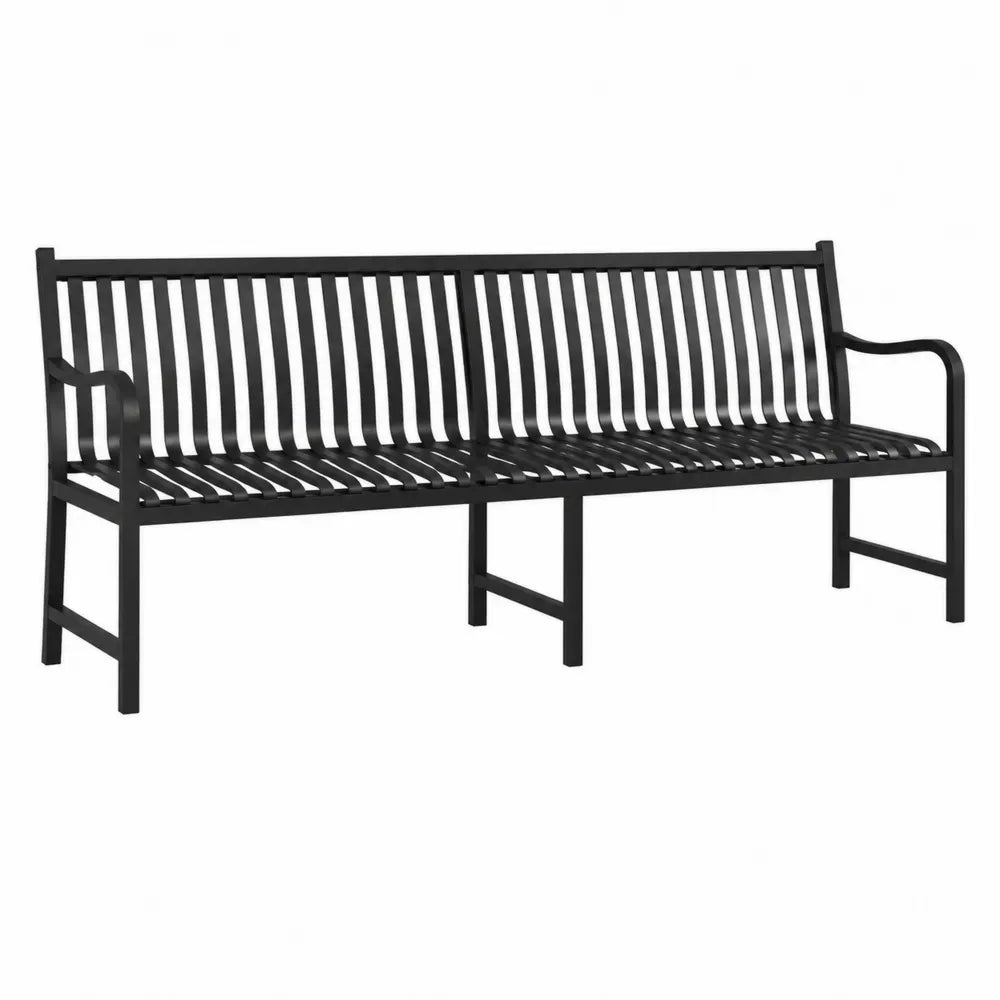 Banco de aluminio negro 180 cm para exteriores