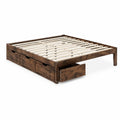 Cama de matrimonio con cajones de roble 200x160 cm marrón