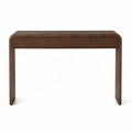 Mesa consola de madera maciza marrón texturizada 120x40x75 cm