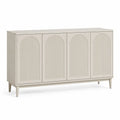 Aparador de madera con 4 puertas color crema 160x40x75 cm