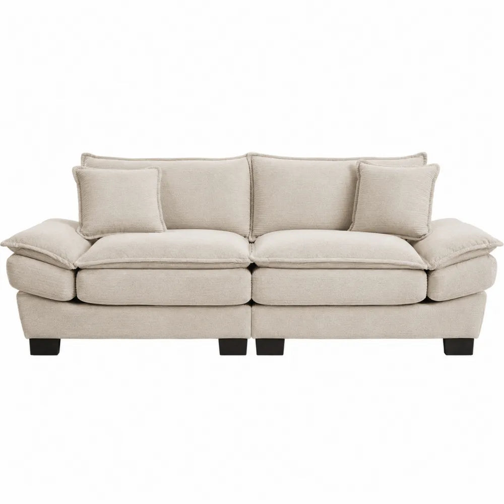 Sofá de 3 plazas de tela beige