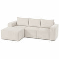 Sofá modular de esquina en pana beige 225x150 cm