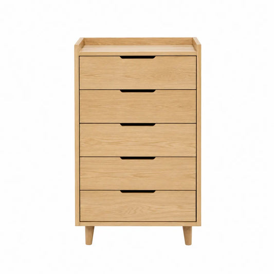 Cajonera de madera de roble con 5 cajones