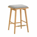 Taburete de Madera con Asiento de Tela Gris 75 cm