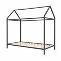 Cama infantil de metal y madera negra 200 x 90 cm