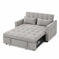 Sofá cama de tela gris claro 200 cm x 150 cm