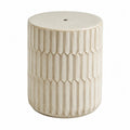 Taburete Cilíndrico de Cerámica Esmaltada Beige 45cm